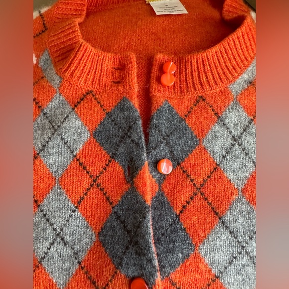 J. Crew Orange Cashmere Cardigan Sweater size Small - Picture 6 of 16
